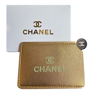 CHANEL Mirror & Card Holder in Metallic Gold NWT